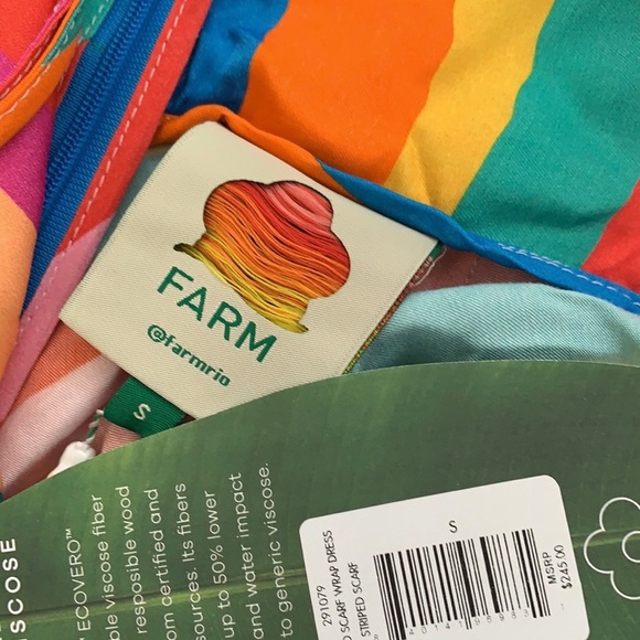 NWT farm rio striped scarf wrap maxi dress in rainbow - Picture 11 of 11